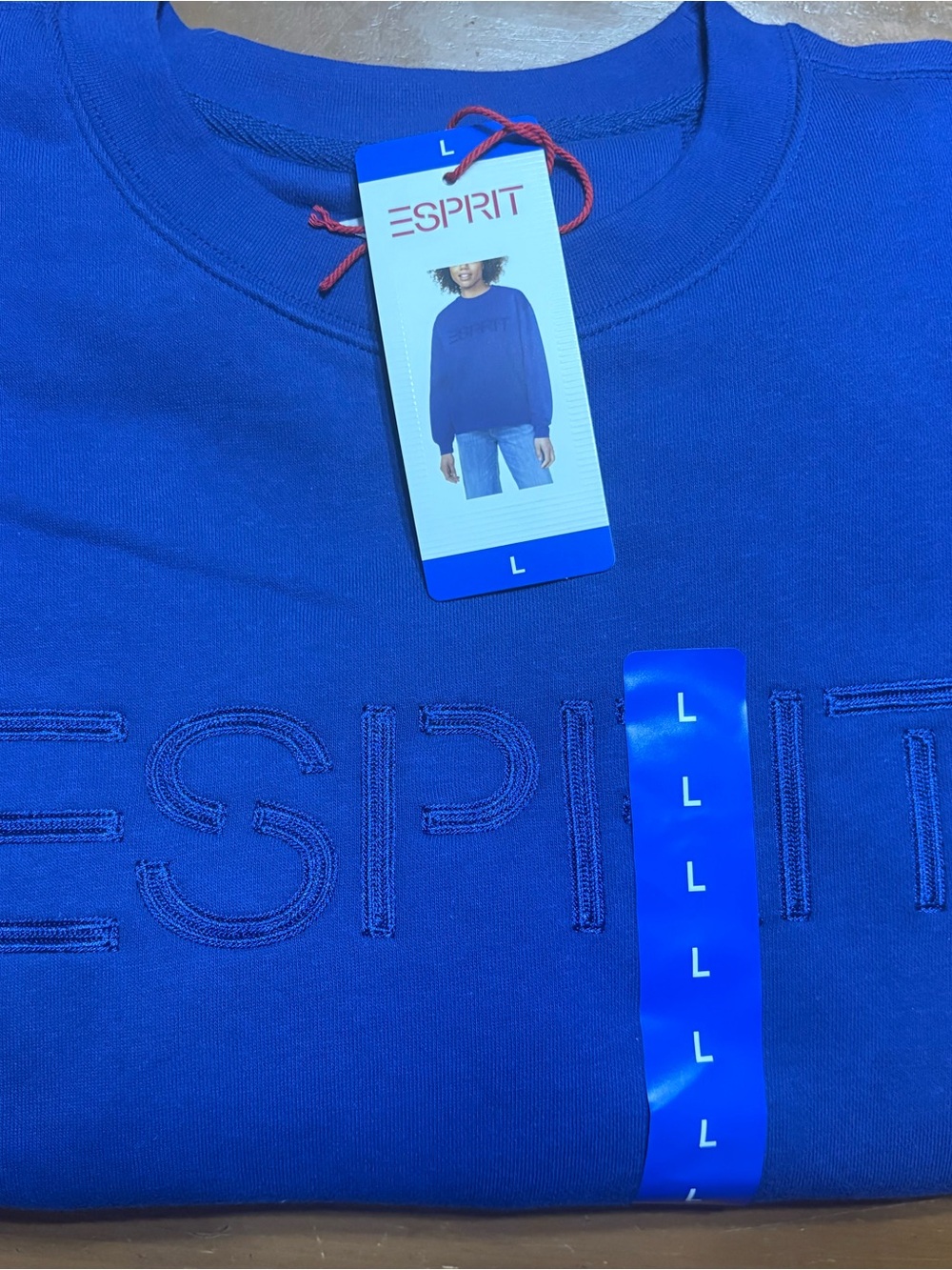 Esprit Bold Blue Embroidered Logo Sweatshirt